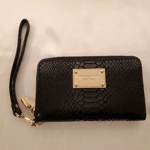 Michael Kors Python-embossed Patent Leather Wallet